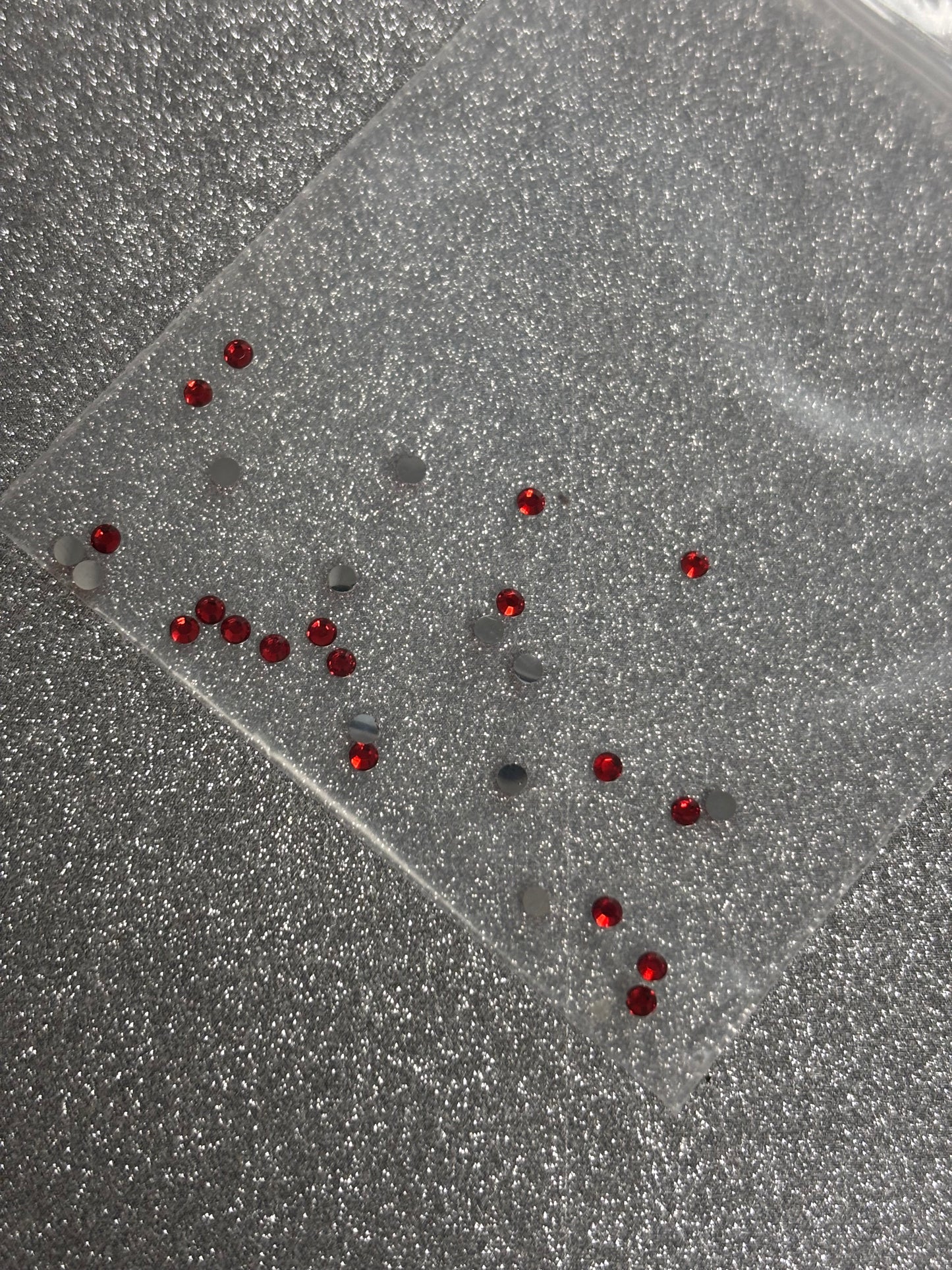 30pc Red Nail crystals 2mm