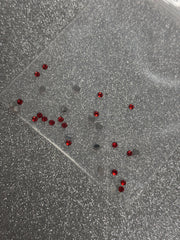 30pc Red Nail crystals 2mm