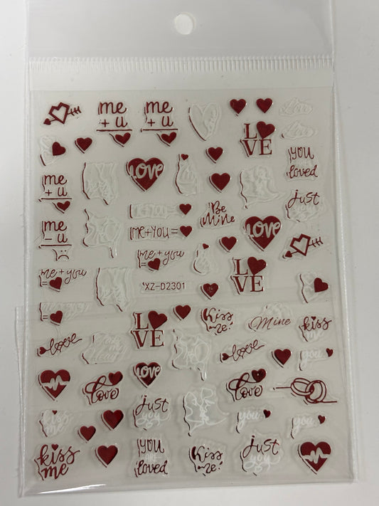 Valentines Stickers Metallic XZ-D2301