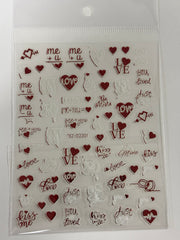Valentines Stickers Metallic XZ-D2301