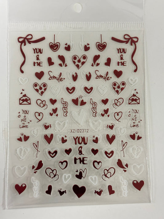 Valentines Stickers Metallic XZ-D2312