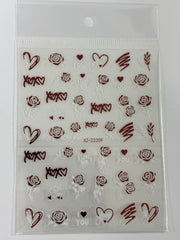 Stickers Metallic Roses XZ-D2309