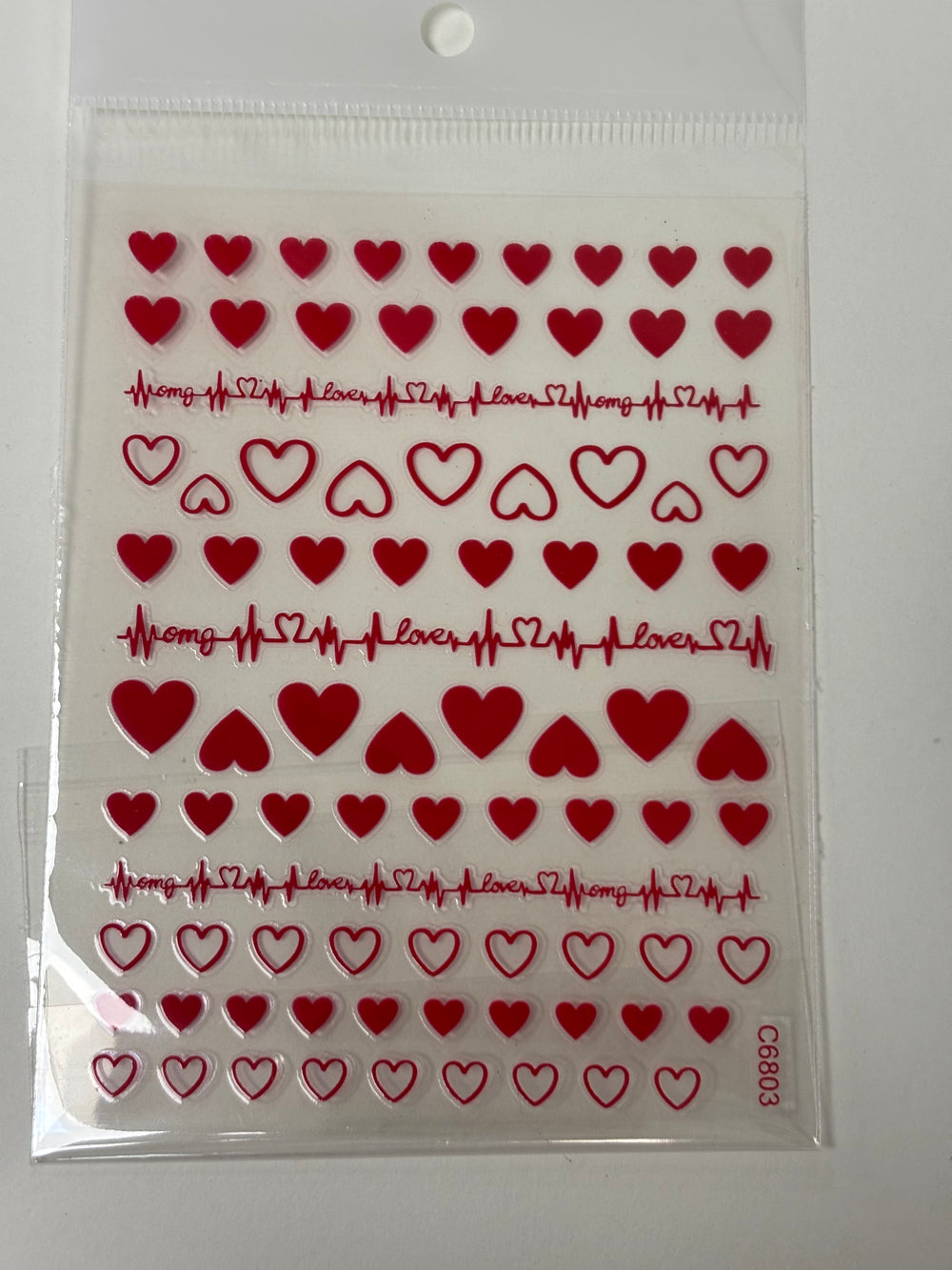 Valentines Stickers Hearts C6803