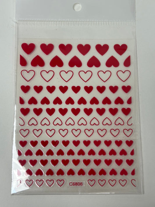 Valentines Stickers Hearts C6806