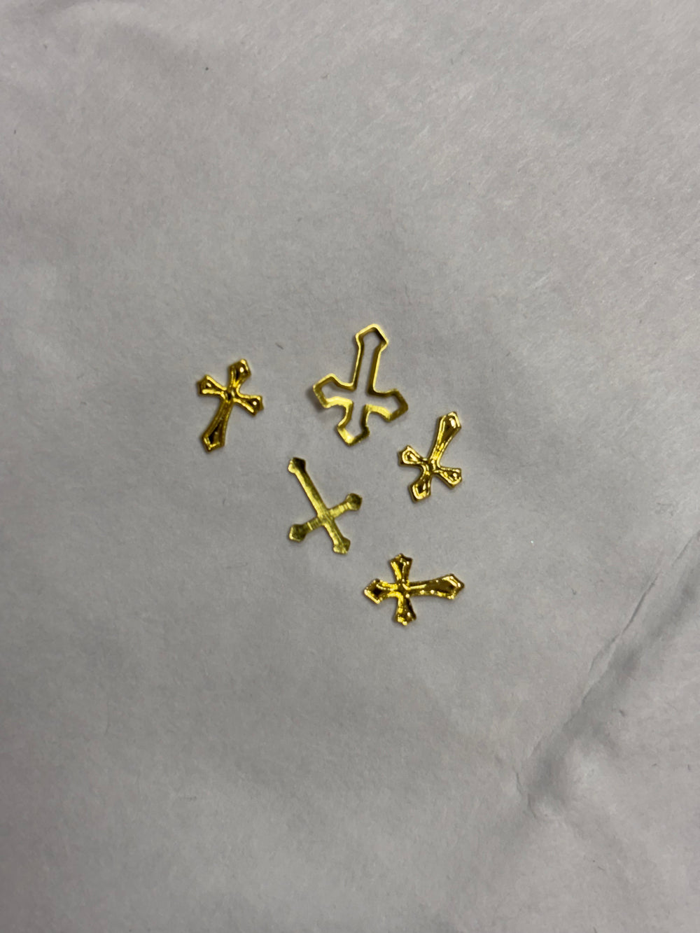 Metal Charms Gold Crosses Mix 5pc #1