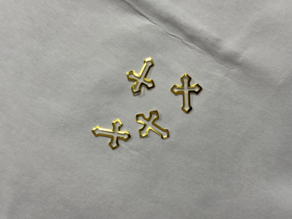 Metal Charms Gold Crosses 4pc #2