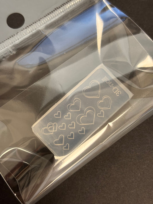 3D Silicone Sticker Mold (Hearts 2)