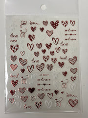 Valentines Stickers Metallic XZ-D2311