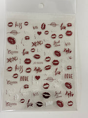 Valentines Stickers Metallic XZ-D2302 Lips