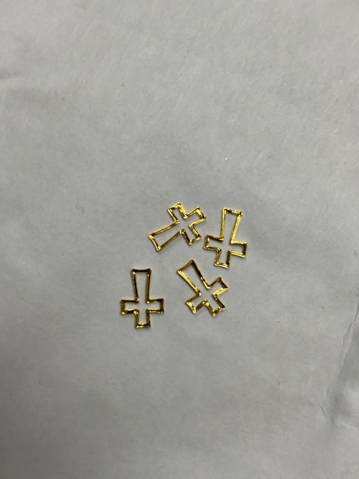 Metal Charms Gold Crosses 4pc #6