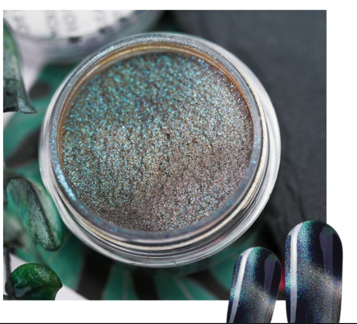 9D Cat Eye Pigment Powder Silver holo