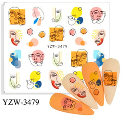 Water Decal Abstract faces YZW- 3479