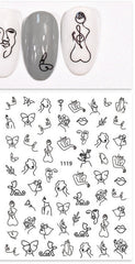 Abstract face stickers Black JO1119