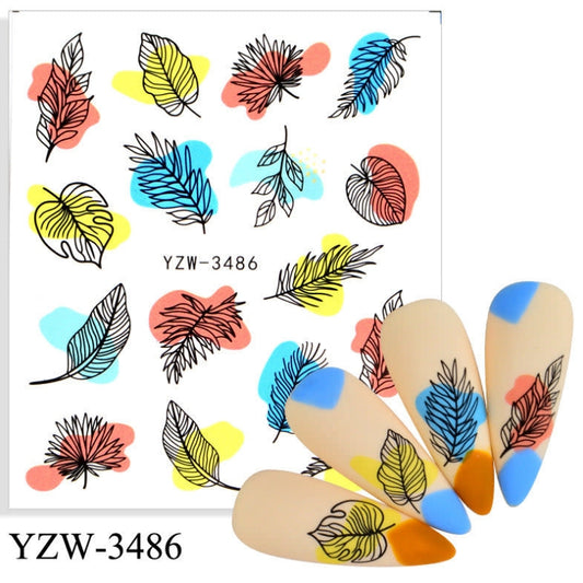 Abstract leaves Water Decal YZW- 3486