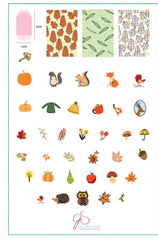Steel Stamping Plate (14cm x 9cm) All About Autumn (CjS-88)