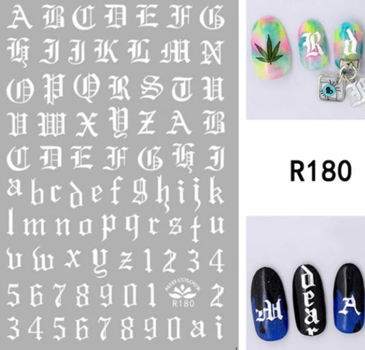 Alphabet Stickers white R180