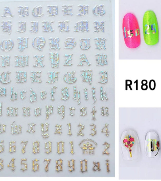 Alphabet stickers holographic R180