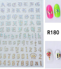 Alphabet stickers holographic R180
