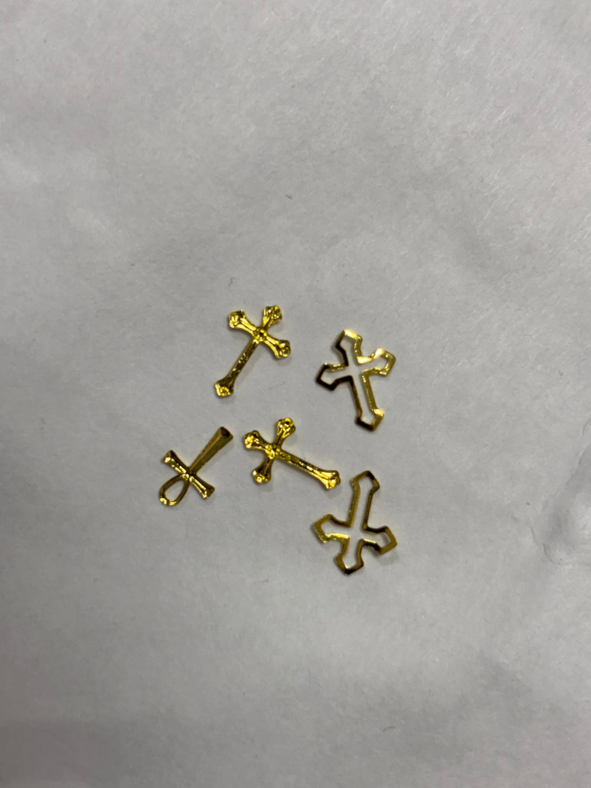 Metal Charms Gold Crosses Mix 5pc #2