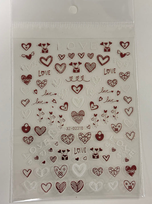 Valentines Stickers Metallic XZ-D2310