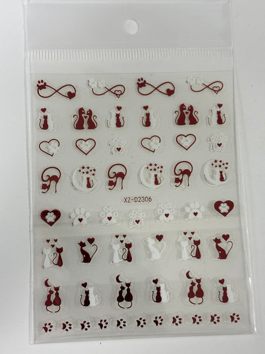 Stickers Metallic Cats XZ-D2306