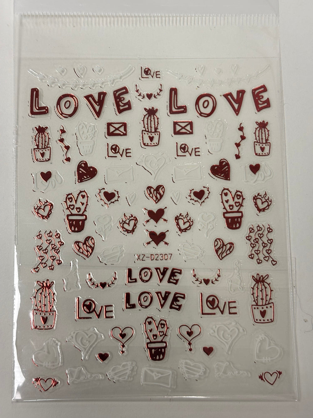 Valentines Stickers Metallic XZ-D2307