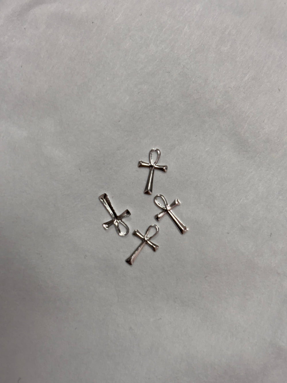 Metal Charms Silver Crosses 4pc #5