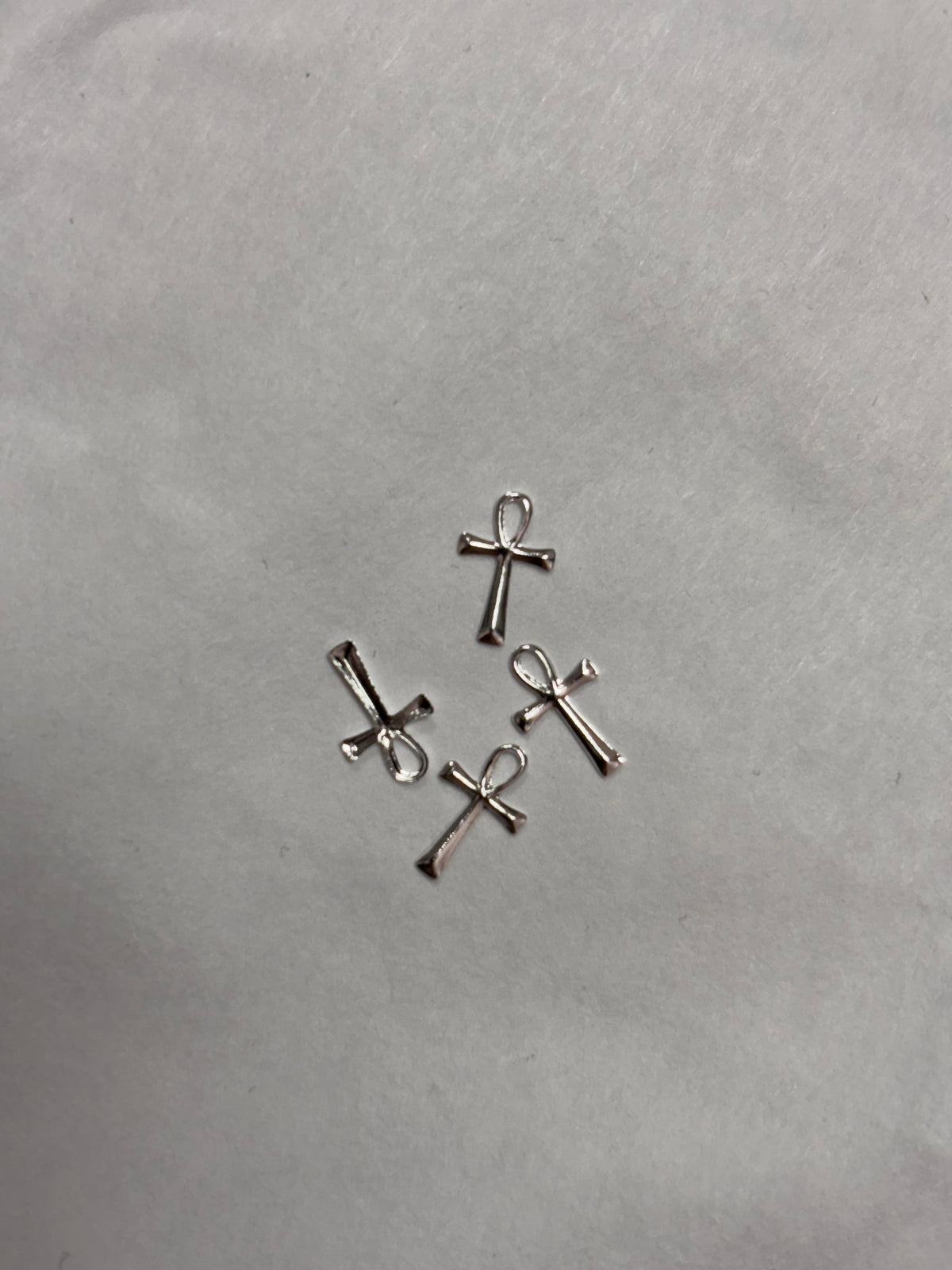 Metal Charms Silver Crosses 4pc #5
