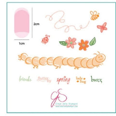 Steel Stamping Plates (6cm x 6cm) CjS-10 Baby Bugs and Bees