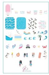 Steel Stamping Plate (14cm x 9cm) CJS- 159 Beach Day!