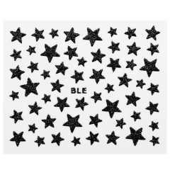 Black shimmer stars - stickers