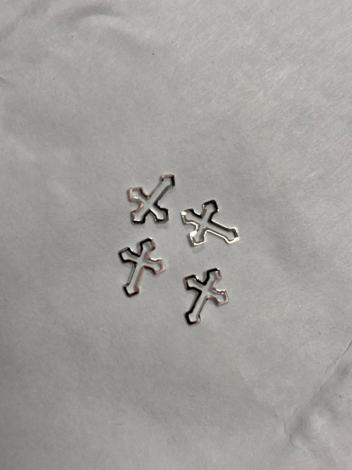 Metal Charms Silver Crosses 4pc #2