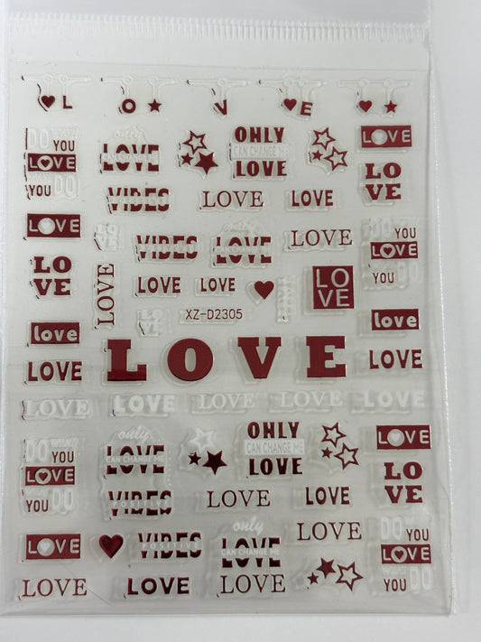 Valentines Stickers Metallic XZ-D2305