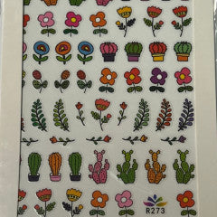 Cactus and flower stickers R273