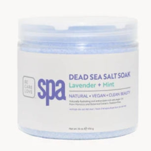 Calming Lavender + Mint Dead Sea Salt Soak 16 oz