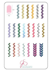 Steel Stamping Plate (14cm x 9cm) CJS LC-36 Chantel's Chevrons