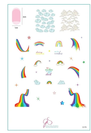 Steel Stamping Plate (14cm x 9cm) CjS-296 Chasing Rainbows