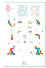 Steel Stamping Plate (14cm x 9cm) CjS-296 Chasing Rainbows