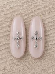 Cross Nail Gems #8 silver 2PCS