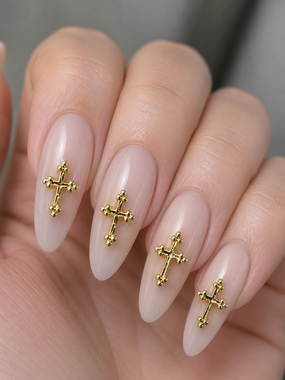 Cross Nail Gems #1 gold 2PCS