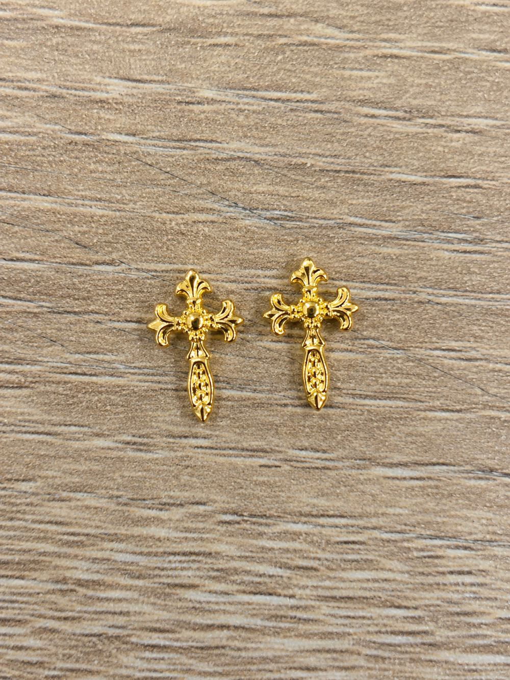 Cross Nail Gems #4 gold 2PCS