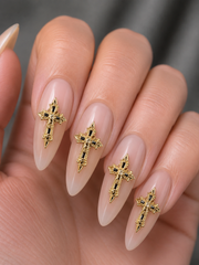 Cross Nail Gems #5 gold 2PCS