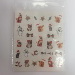 Christmas Cats & Dogs Water Decal CZ-055