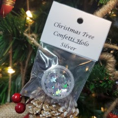 Christmas Tree Confetti Holo Silver