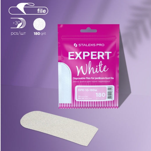 DFE-10-180w Disposable white files for metal foot file EXPERT 10, 180 grit (30 pcs)