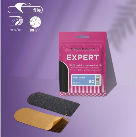 DFE-10-80 Refill pads for pedicure foot file Staleks Pro Expert 10, 80 grit