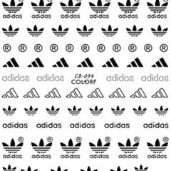 Lot de 2 autocollants Adidas noirs et blancs de créateur