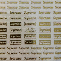 Autocollants de créateur Supreme Gold