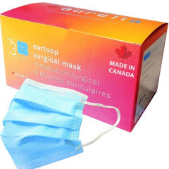 Disposable Masks Level 3 Surgical 3ply, 50 pk (made in Canada)