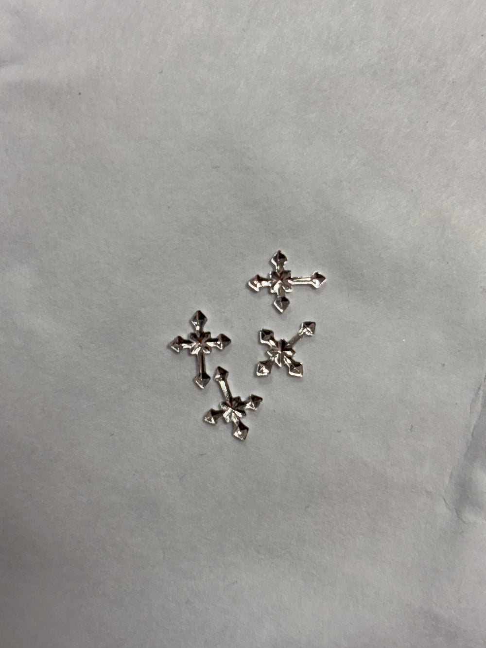 Metal Charms Silver Crosses 4pc #4